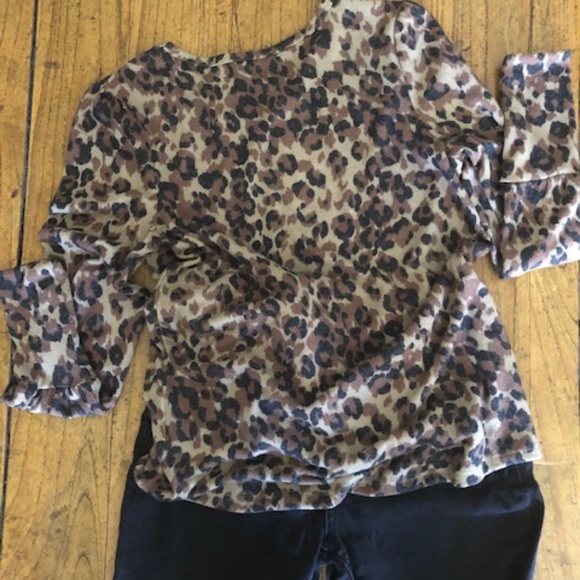 Women's C & C California Leopard Print Top S - Picture 3 of 9